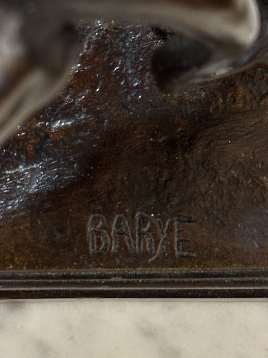 Bronze au lion d'après Antoine-Louis BARYE-photo-1