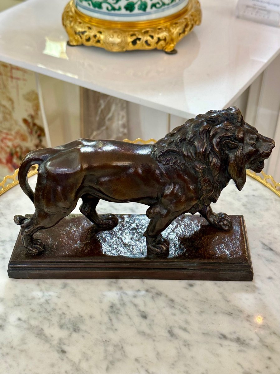 Bronze au lion d'après Antoine-Louis BARYE-photo-3