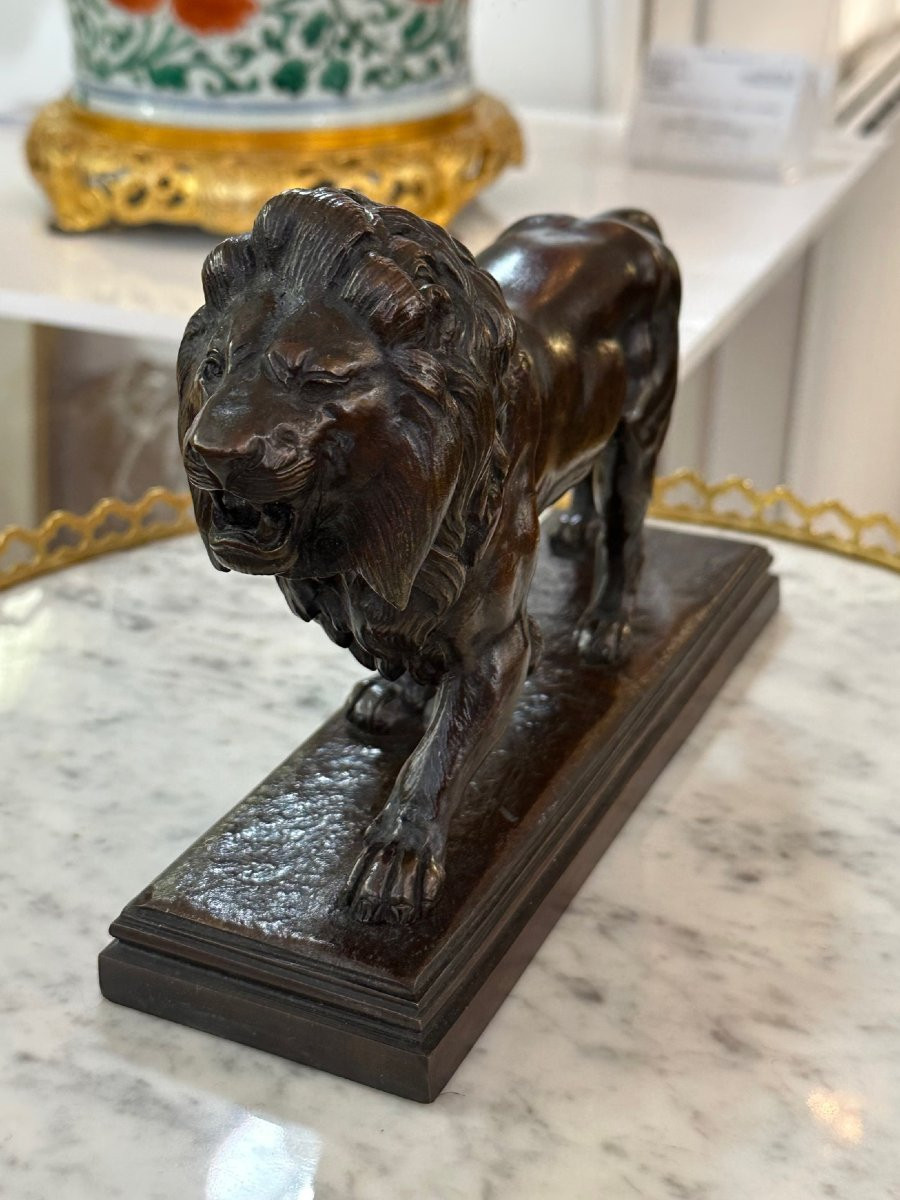 Bronze au lion d'après Antoine-Louis BARYE-photo-4