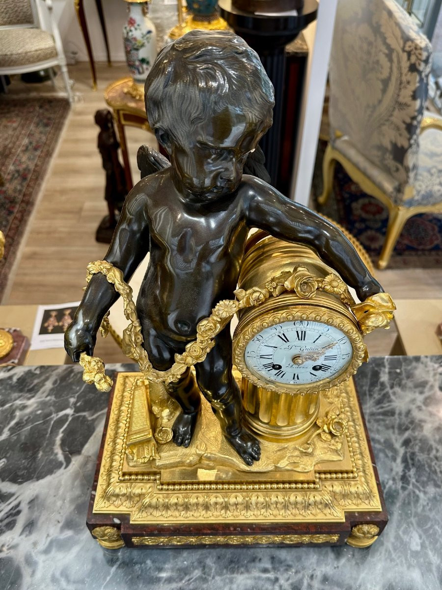 Louis XVI Style Column Clock-photo-2