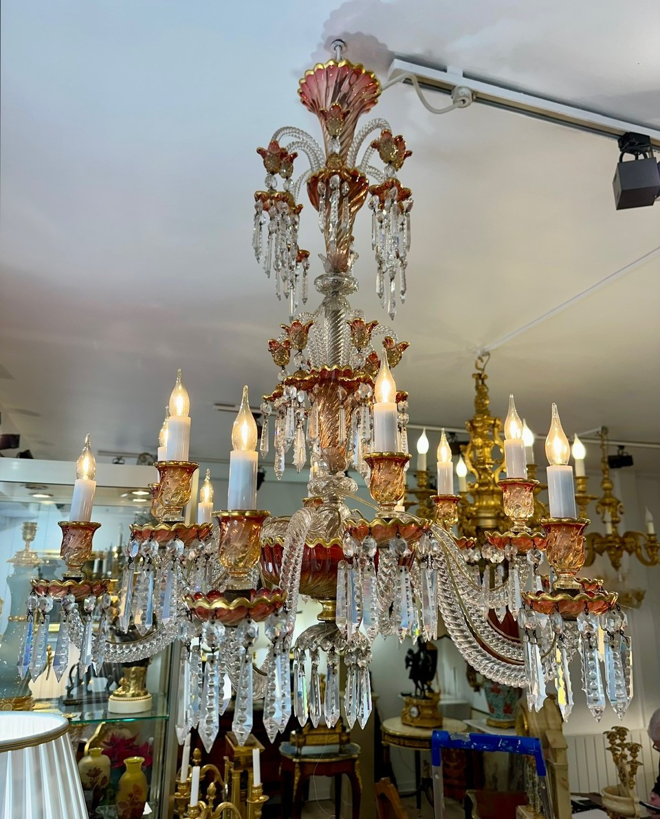 Lustre en cristal signé BACCARAT-photo-3