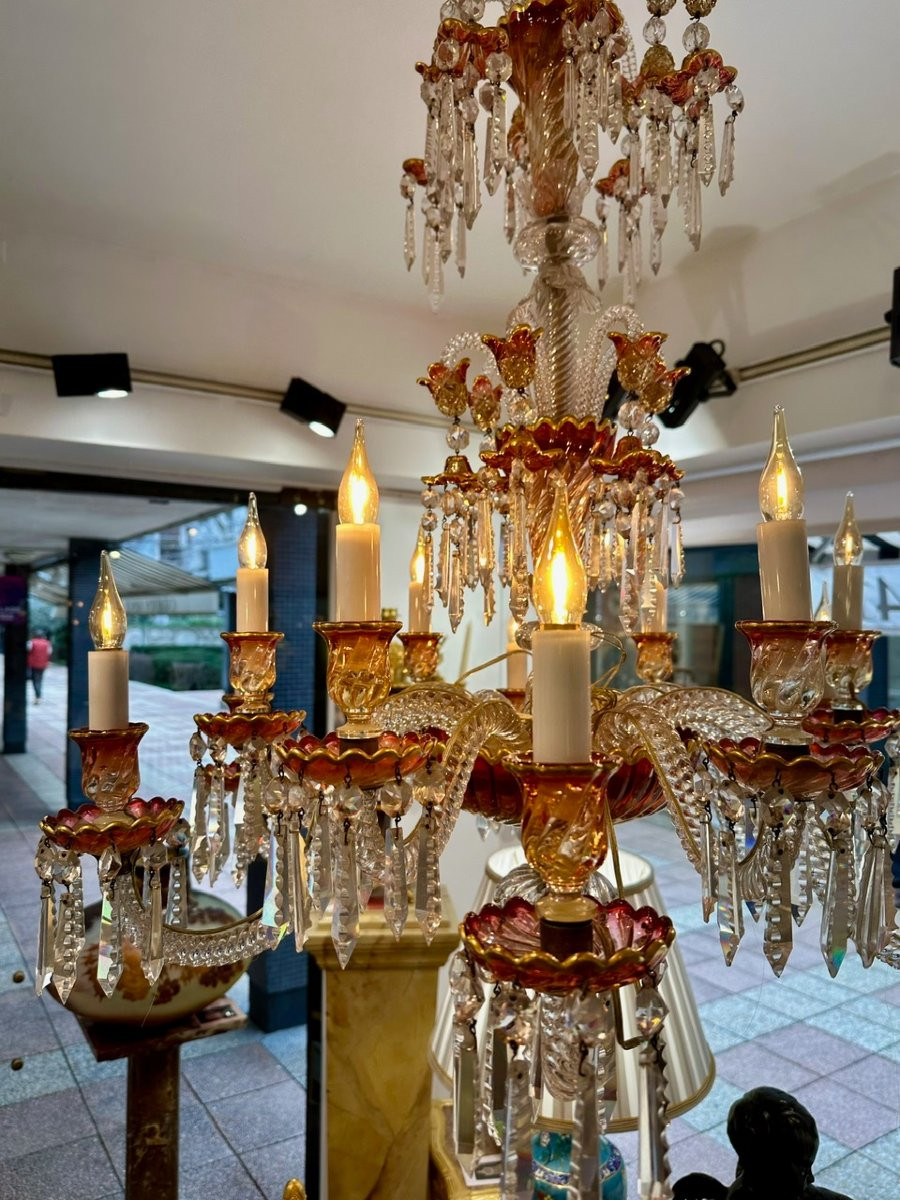 Lustre en cristal signé BACCARAT-photo-5