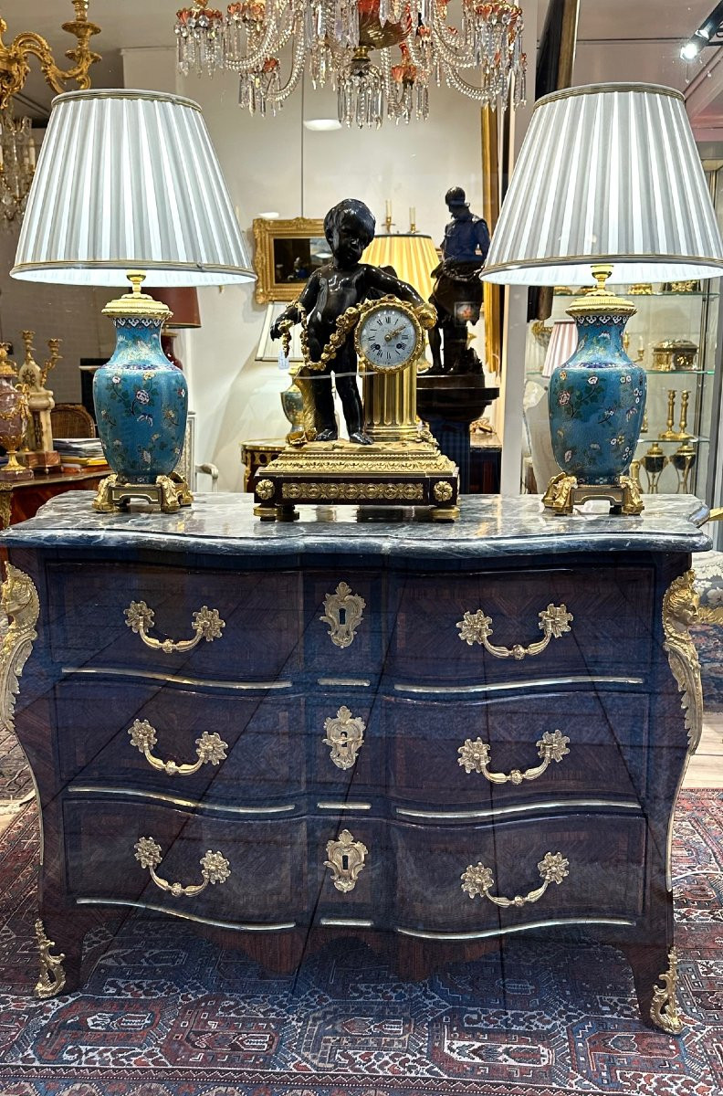 Louis XV Period Tomb-shaped Commode With 3 Drawers-photo-2