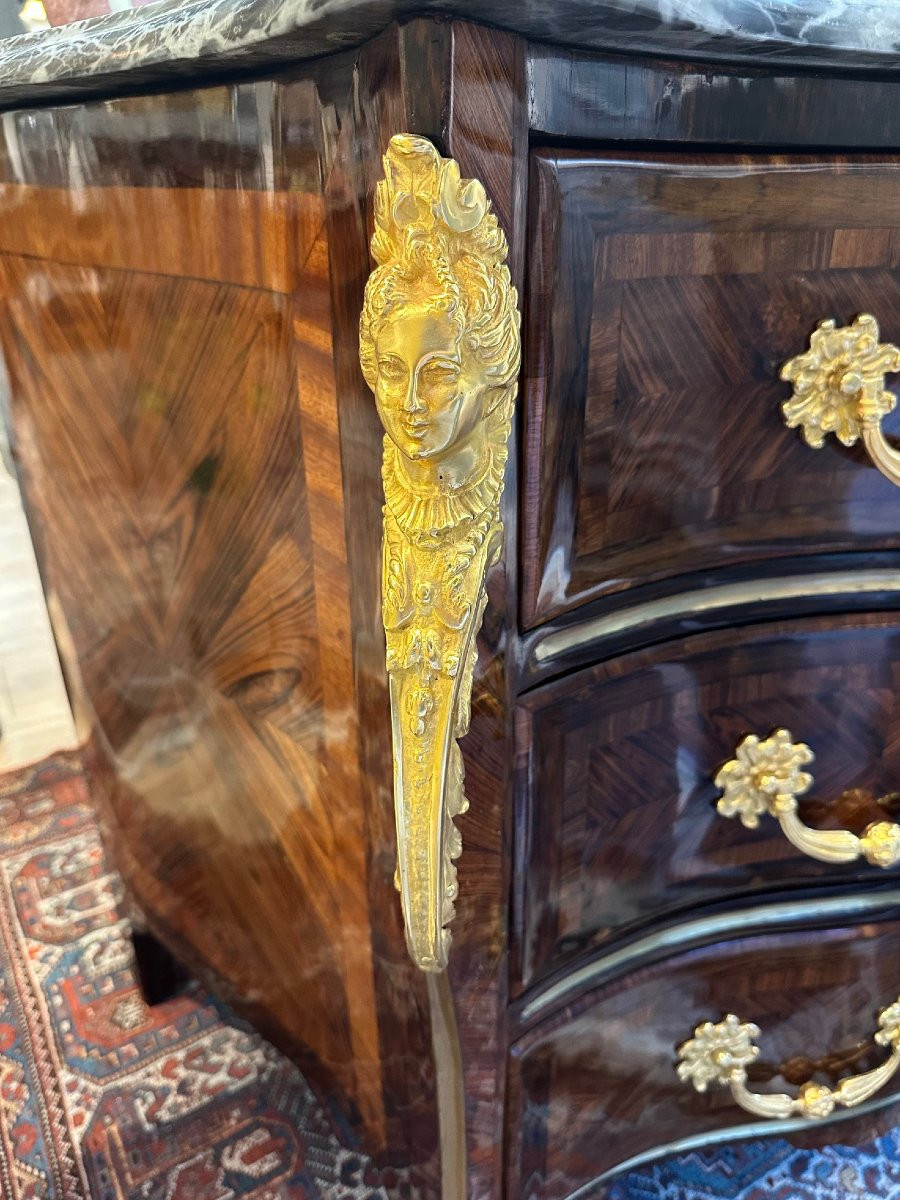 Louis XV Period Tomb-shaped Commode With 3 Drawers-photo-3