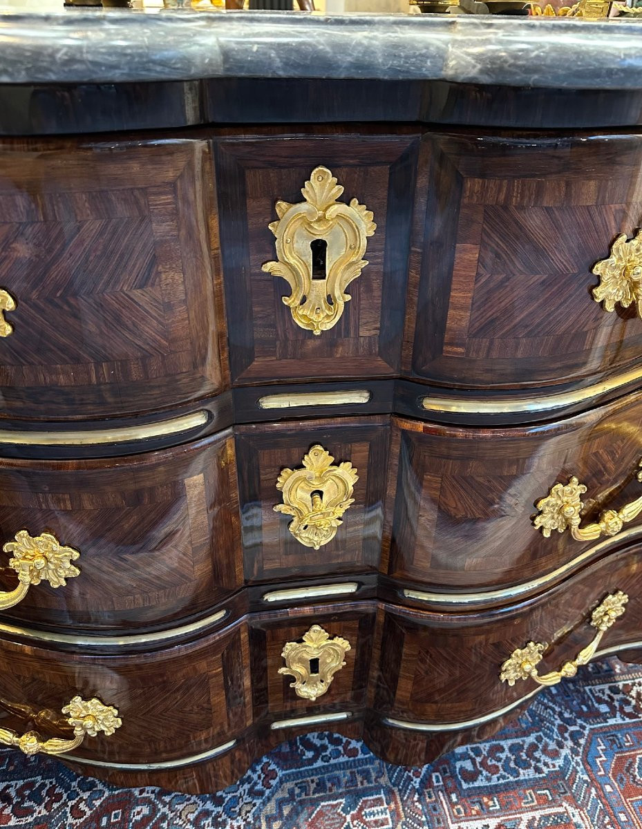Louis XV Period Tomb-shaped Commode With 3 Drawers-photo-4