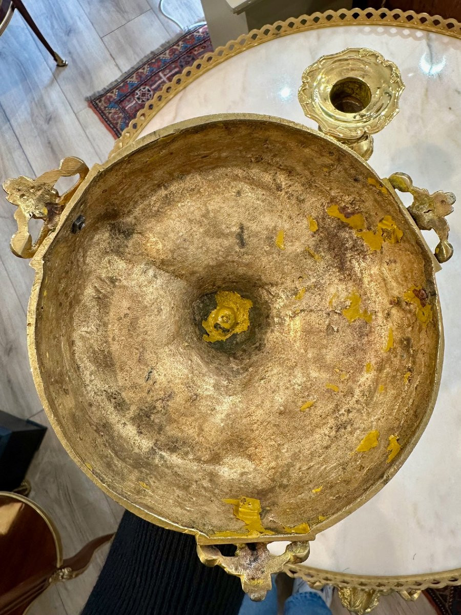 Paire de flambeaux en bronze, XIX siècle-photo-6