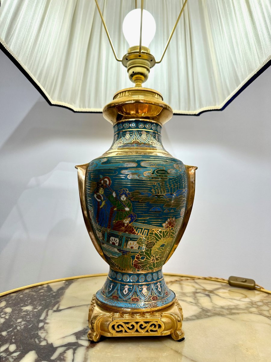 Cloisonné Lamp, China, 19th Century-photo-7