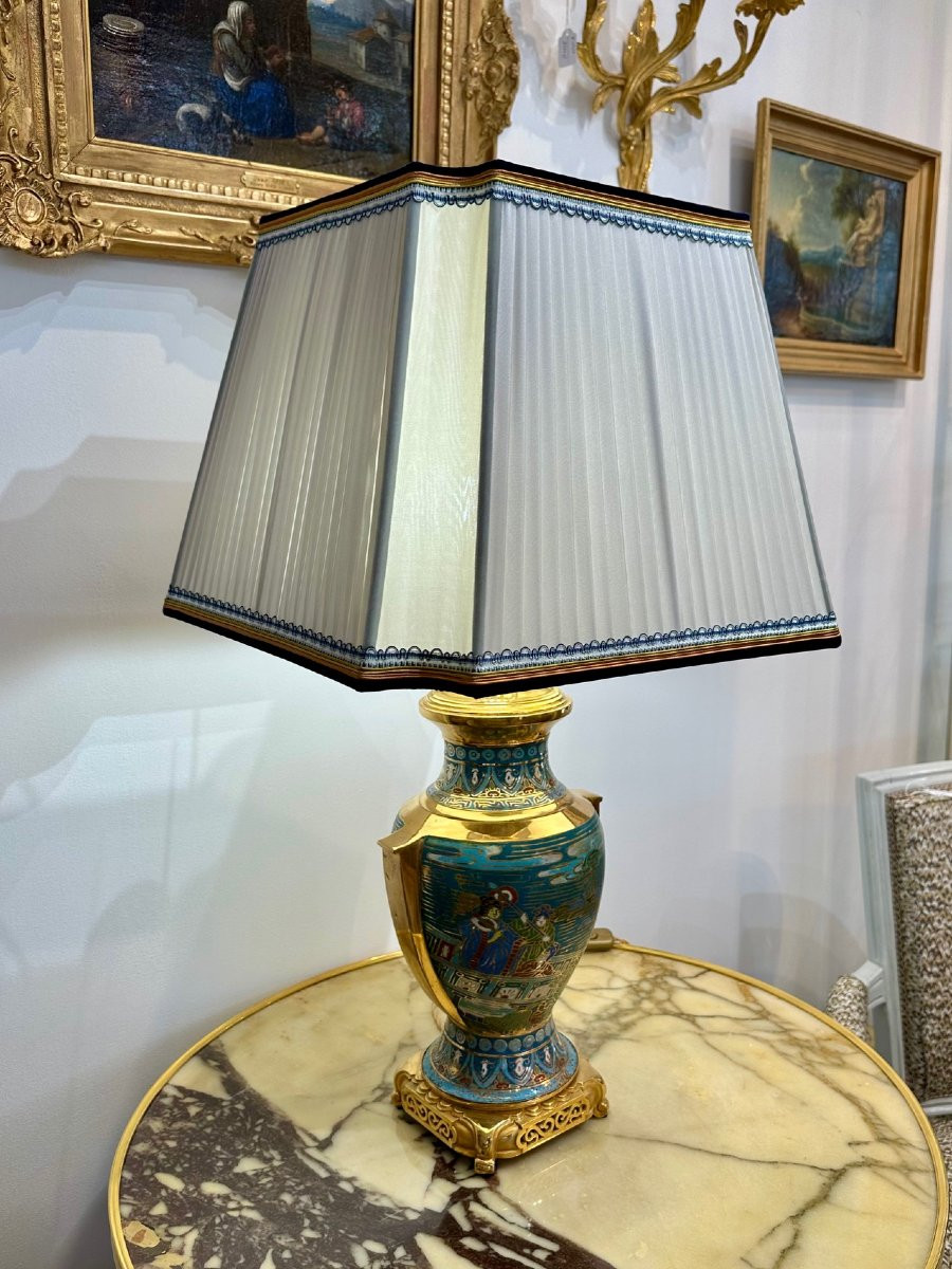Cloisonné Lamp, China, 19th Century-photo-8