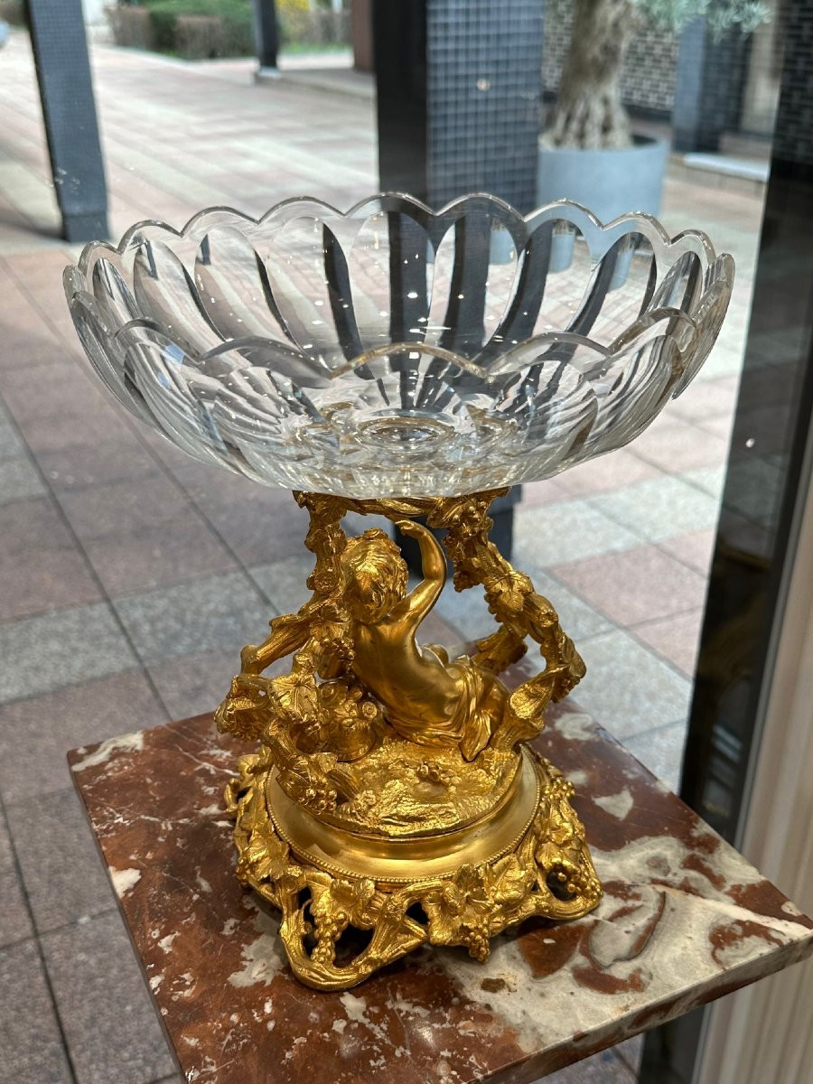 Gilded Bronze And Crystal Bowl -photo-4