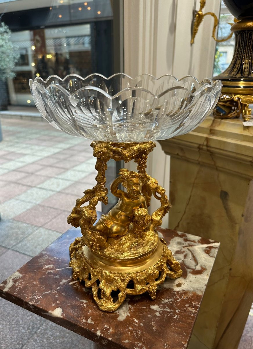 Gilded Bronze And Crystal Bowl -photo-1