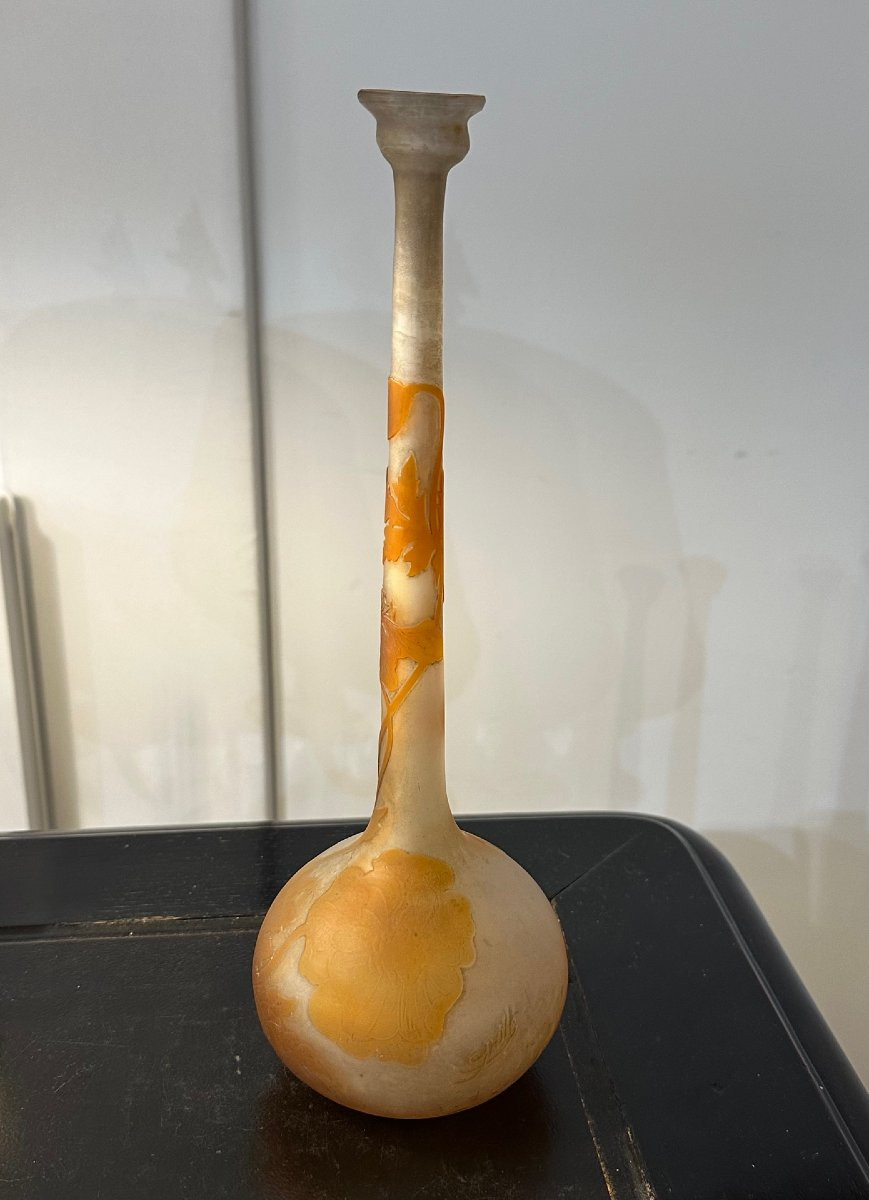Soliflore Vase Signed Gallé -photo-2