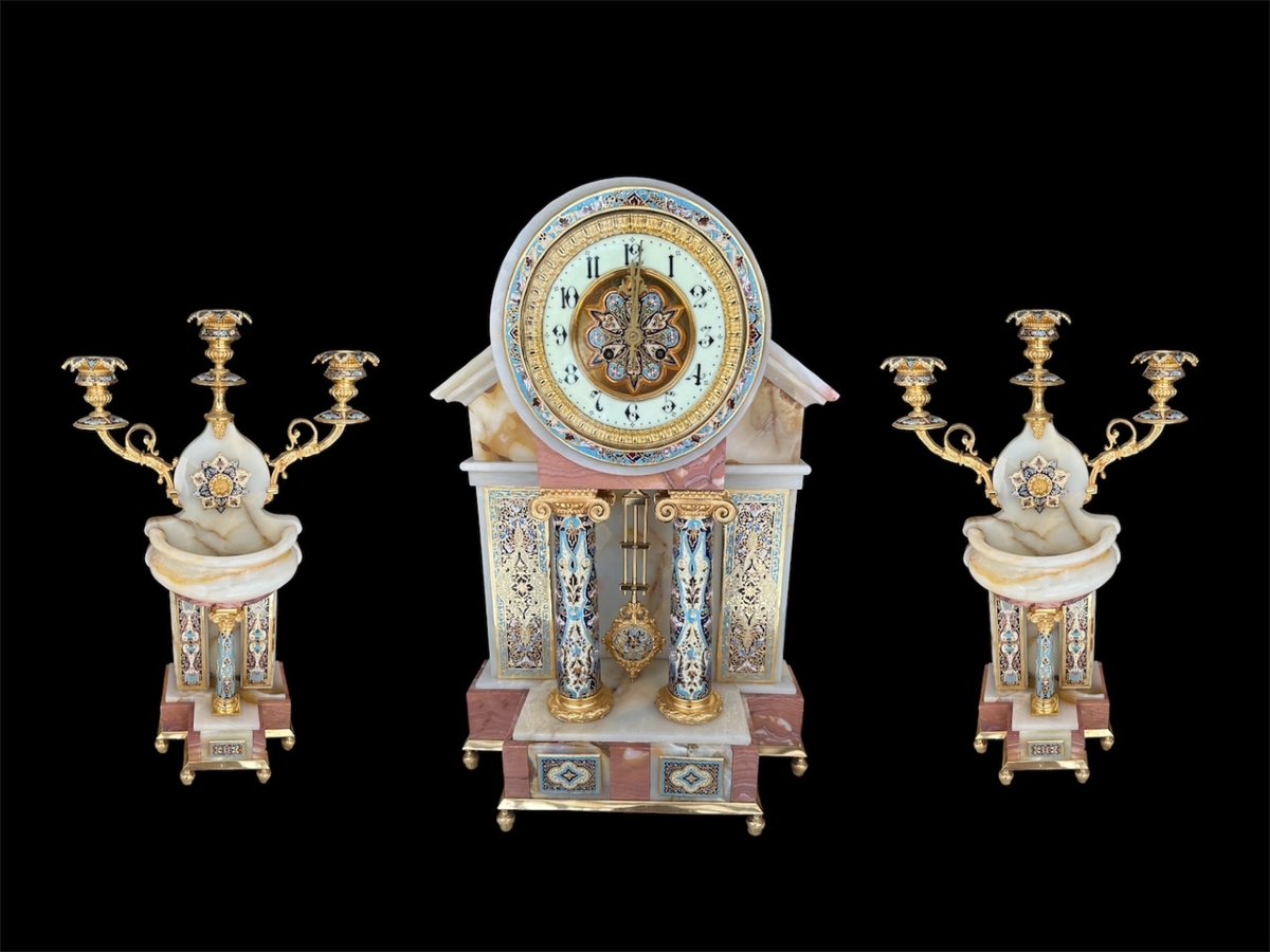 Napoleon III Onyx And Bronze Trim