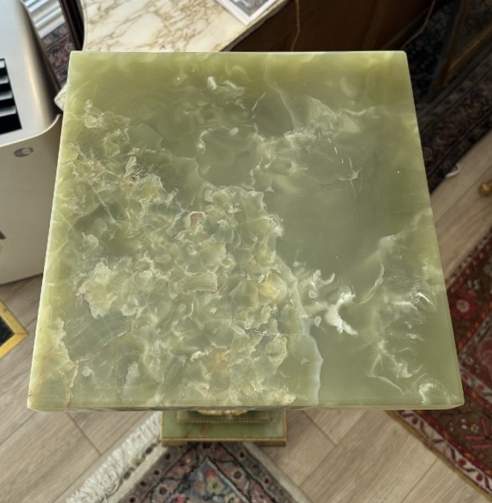 Column Made Of Green Onyx And Gilded Bronze-photo-4