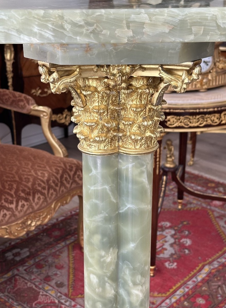 Column Made Of Green Onyx And Gilded Bronze-photo-1