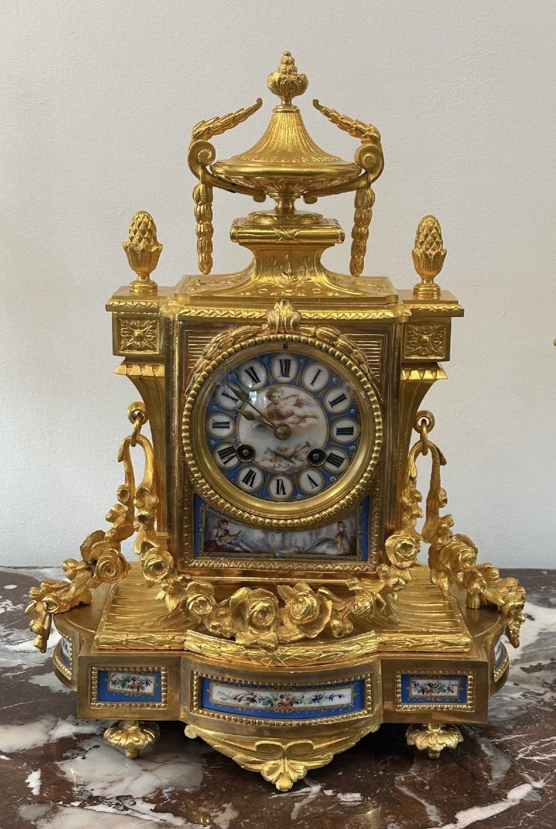 Gilded Bronze And Sèvres Porcelain Inlay-photo-4