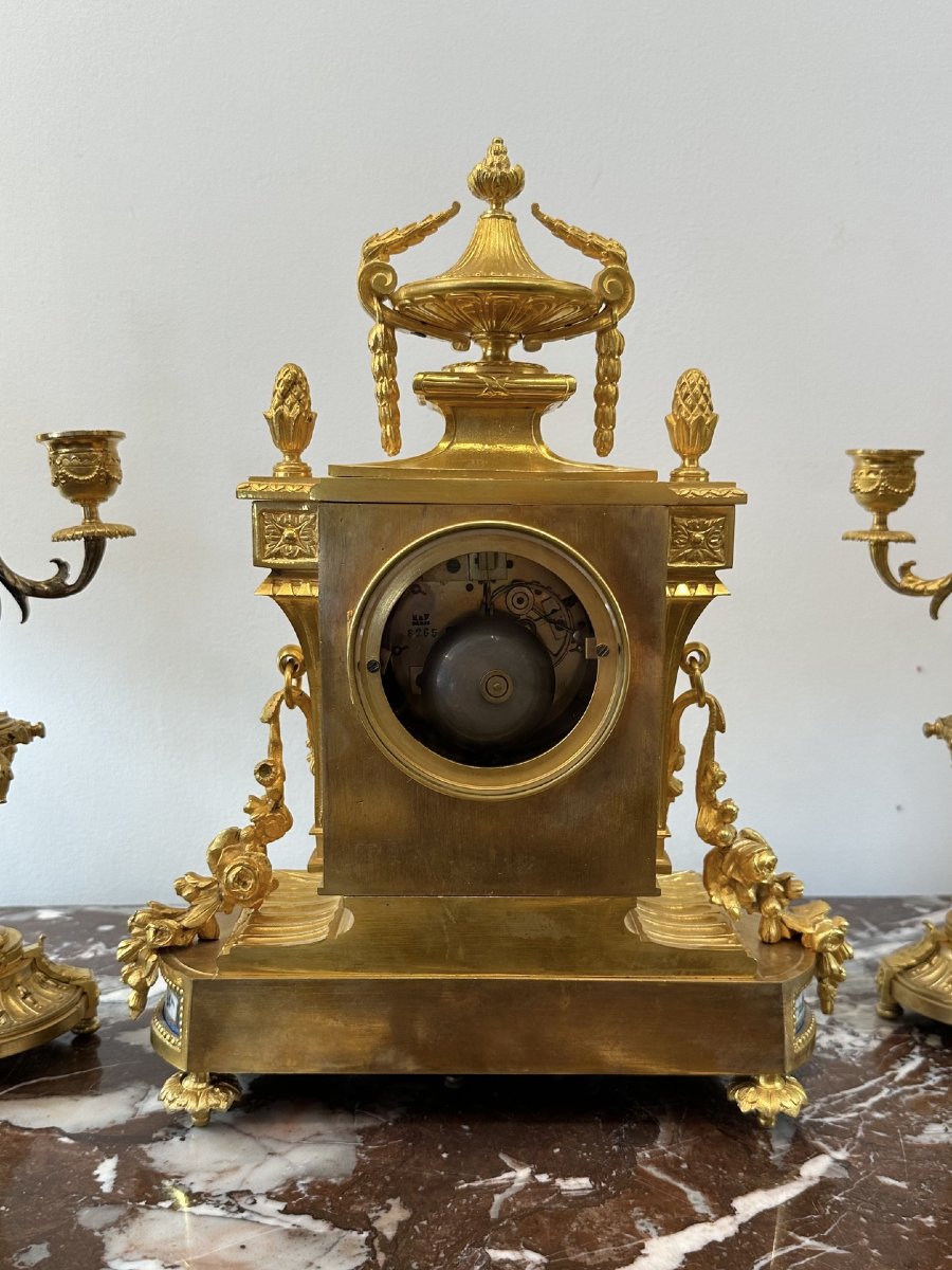 Gilded Bronze And Sèvres Porcelain Inlay-photo-3