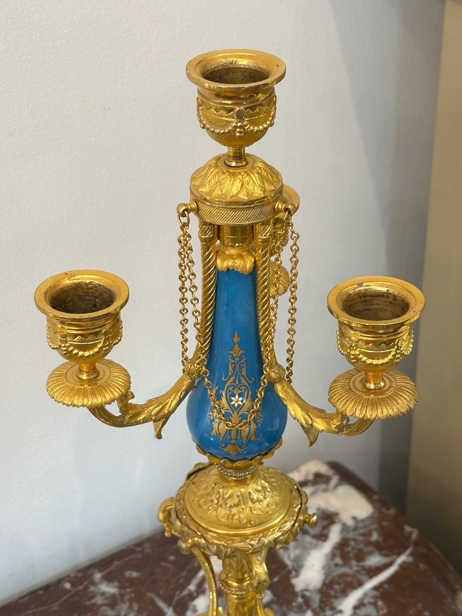 Gilded Bronze And Sèvres Porcelain Inlay-photo-4