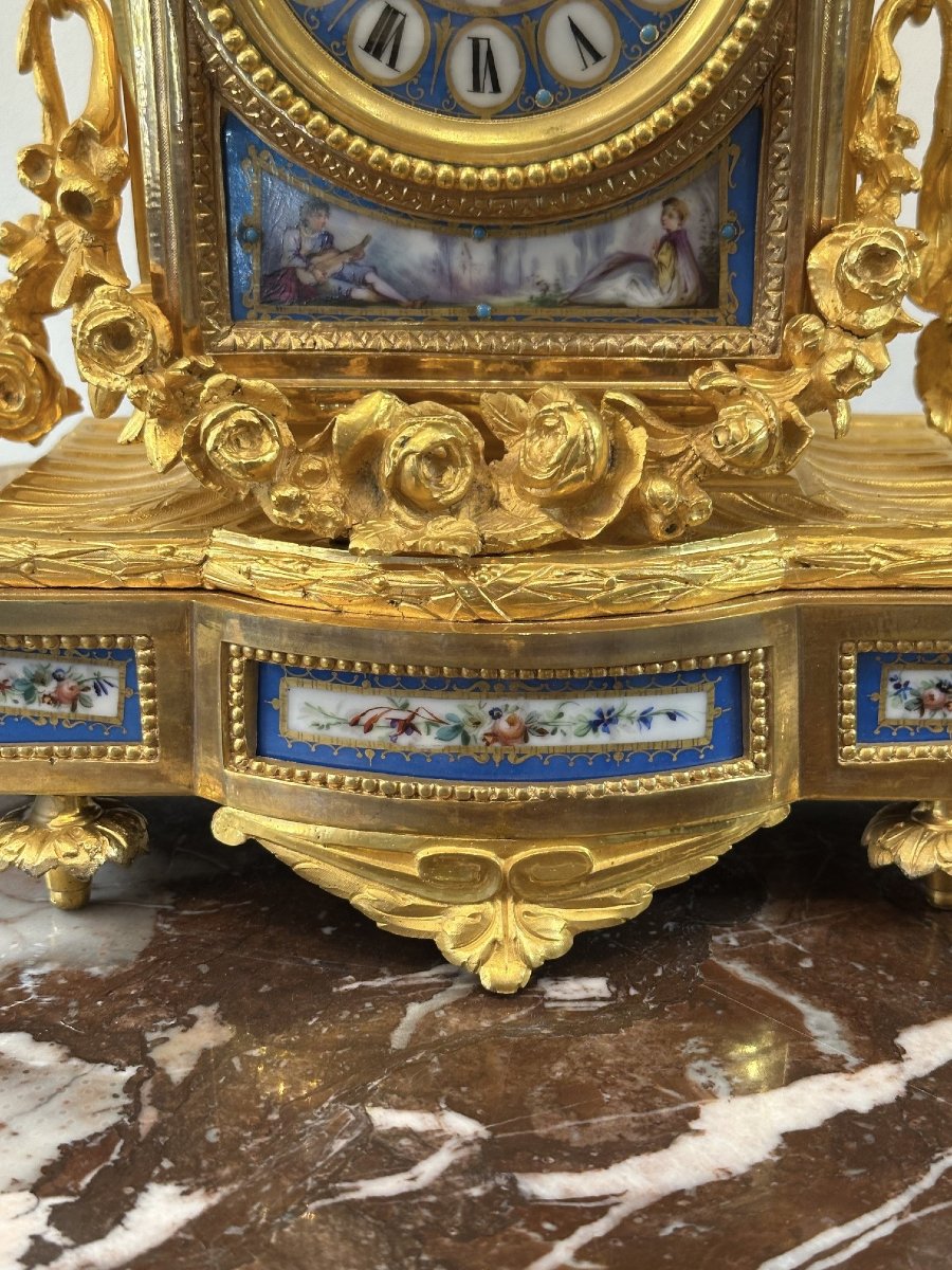 Gilded Bronze And Sèvres Porcelain Inlay-photo-6