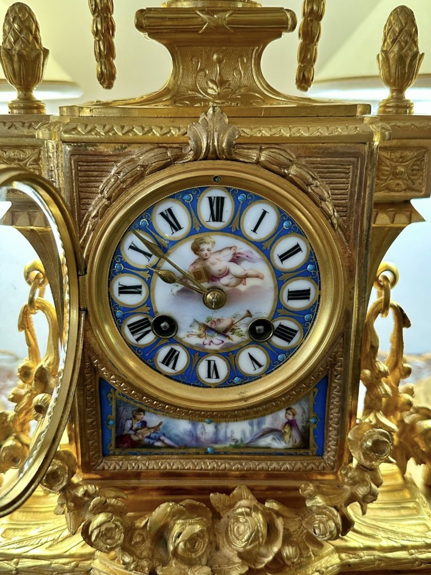 Gilded Bronze And Sèvres Porcelain Inlay-photo-7