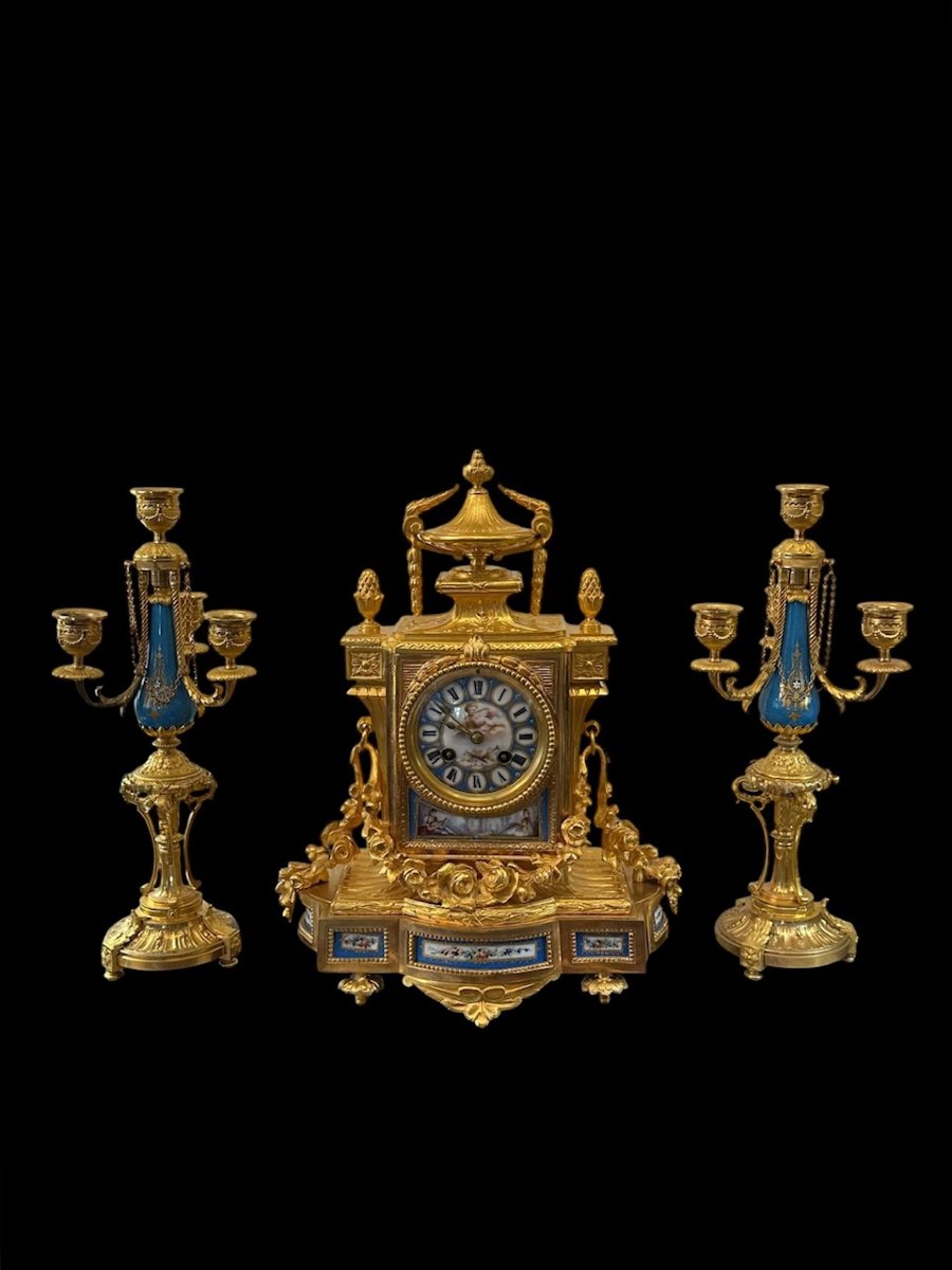 Gilded Bronze And Sèvres Porcelain Inlay