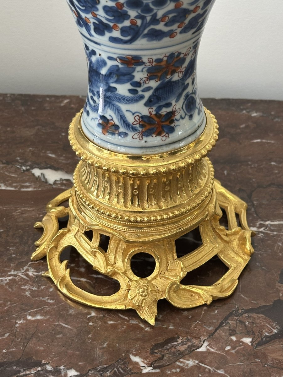 Lampe en porcelaine et bronze doré de Chine-photo-4