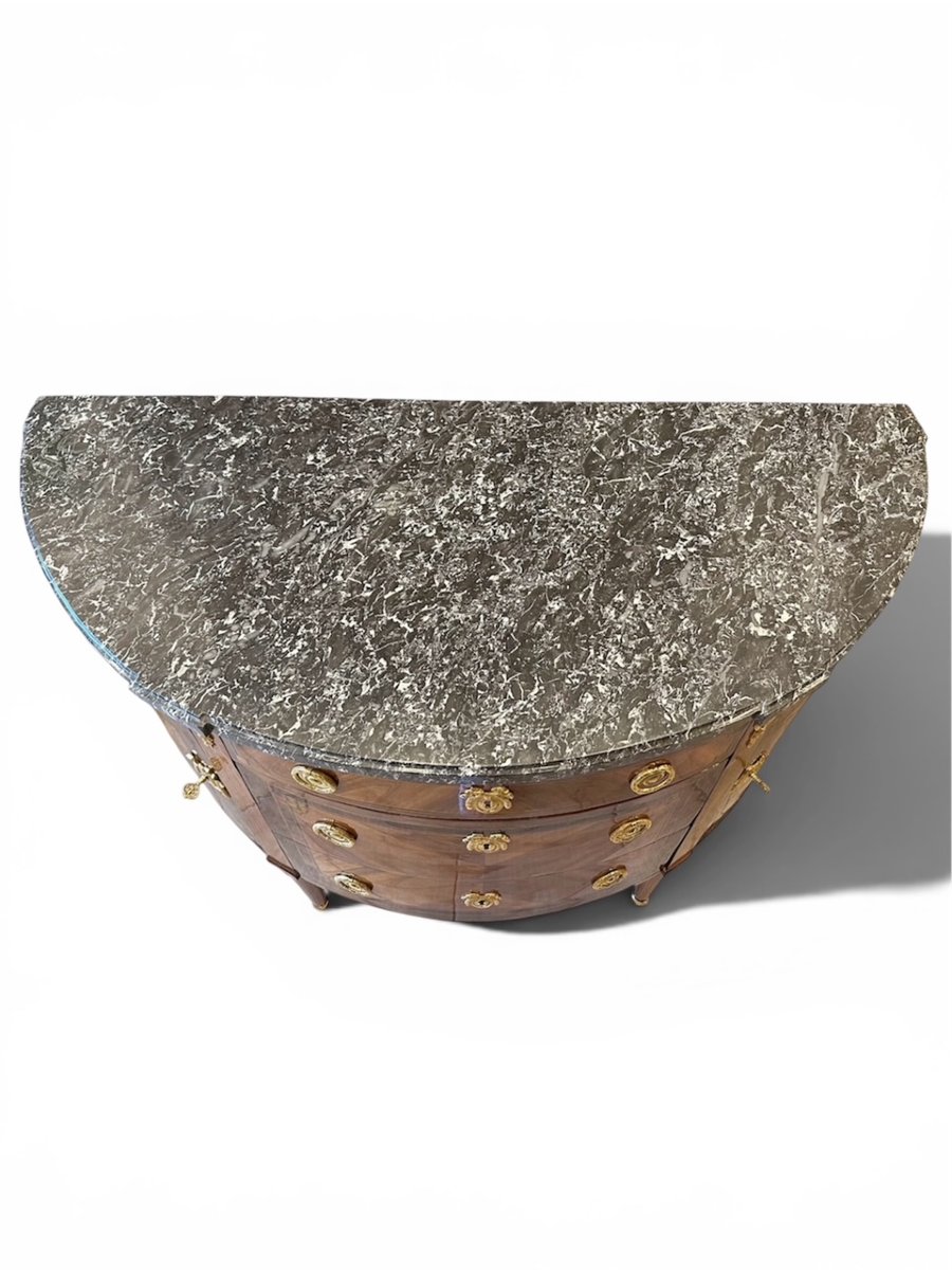 Commode demi-lune de style Louis XVI-photo-2