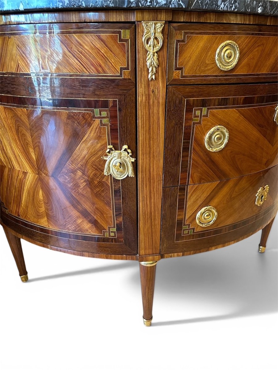 Commode demi-lune de style Louis XVI-photo-2