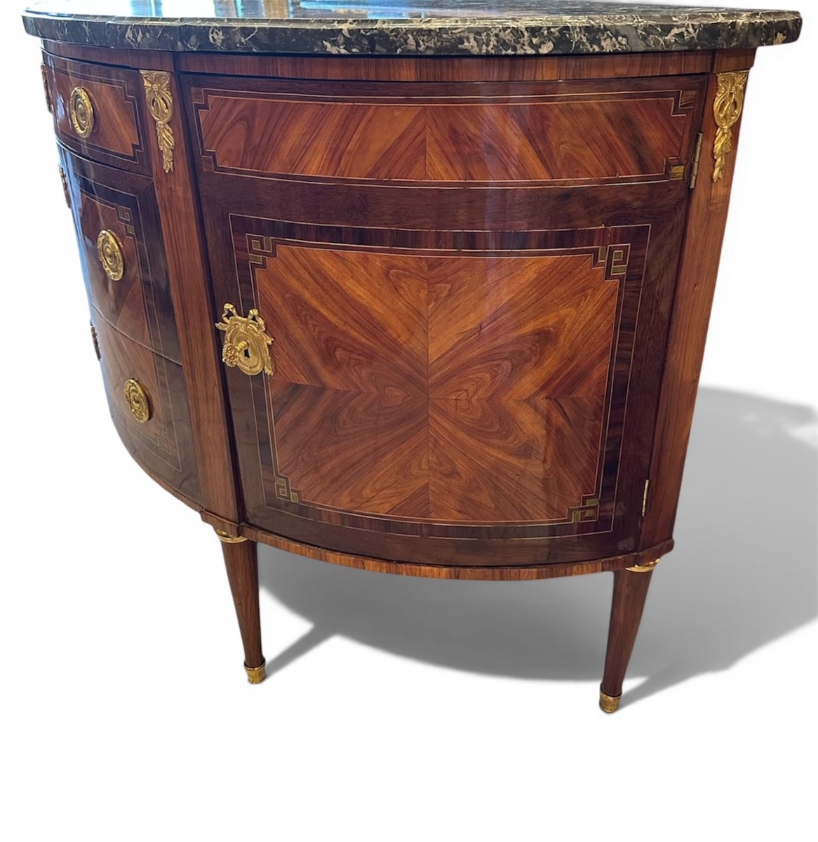 Commode demi-lune de style Louis XVI-photo-3