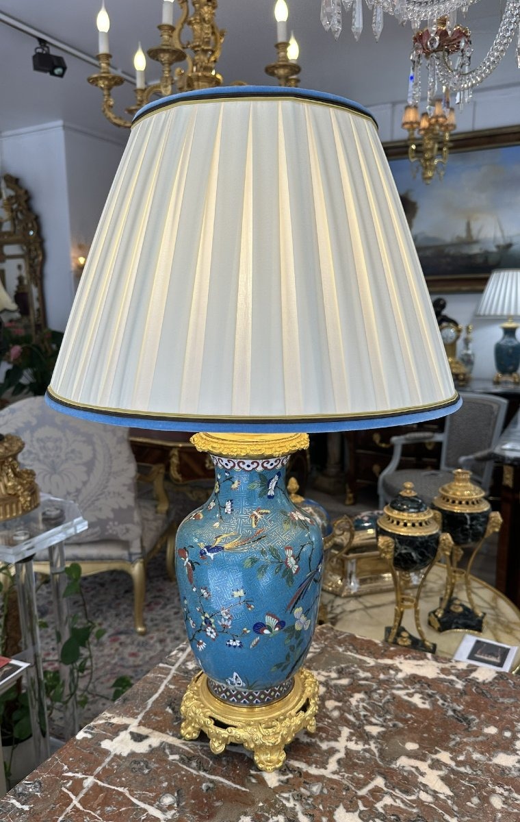 Pair Of 19th-century Chinese Cloisonné Lamps-photo-2