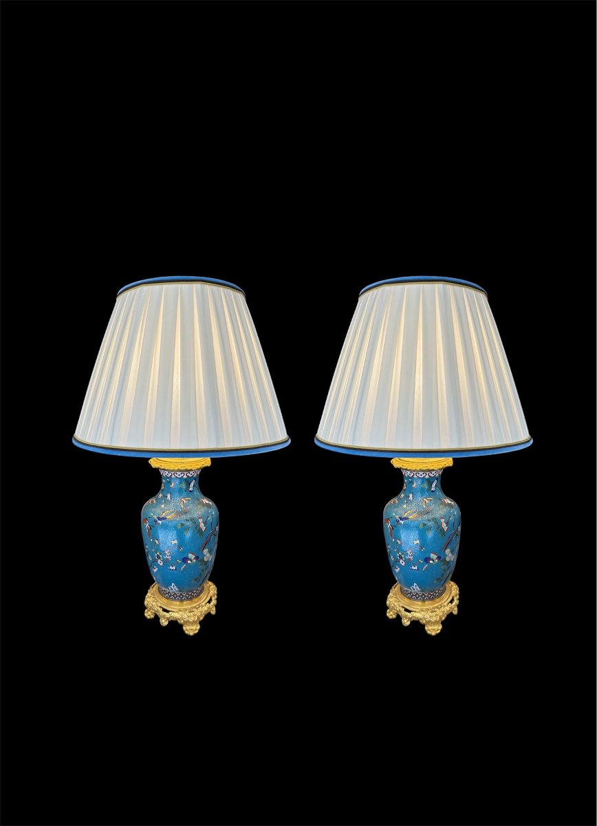 Pair Of 19th-century Chinese Cloisonné Lamps