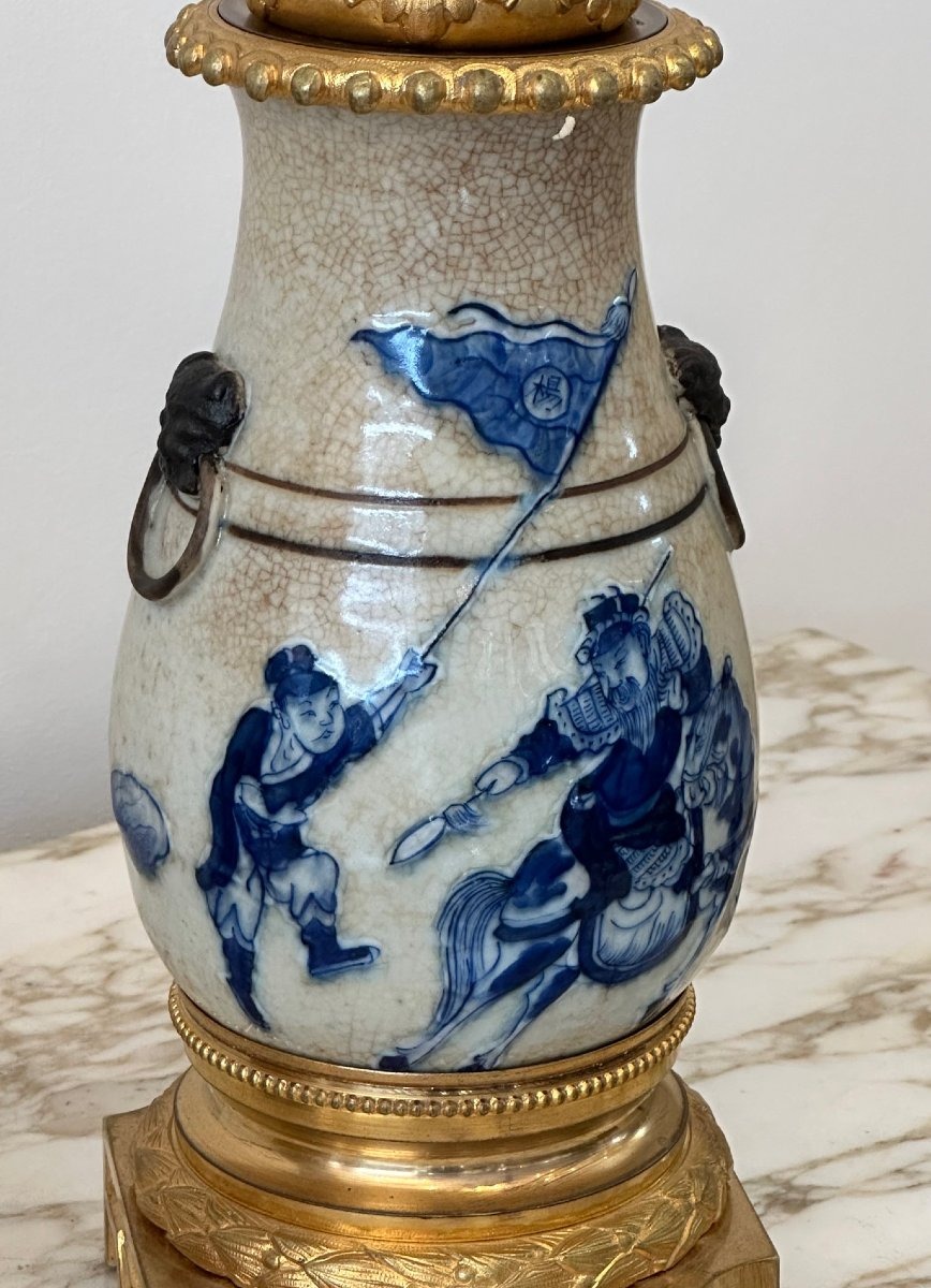 Paire de cassolettes en porcelaine craquelée -photo-3