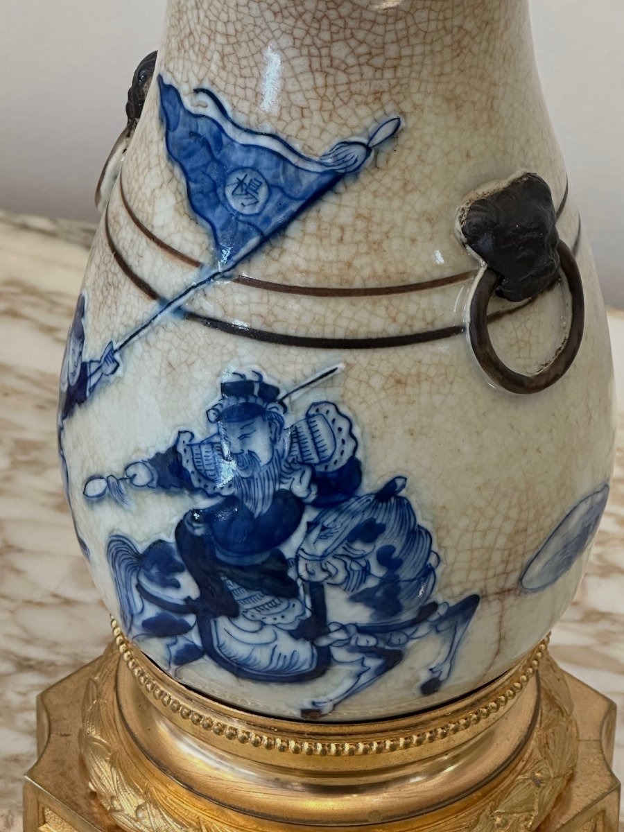 Paire de cassolettes en porcelaine craquelée -photo-4