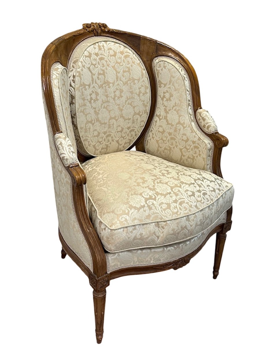 Pair Of Louis XVI-style Wingback Chairs-photo-3