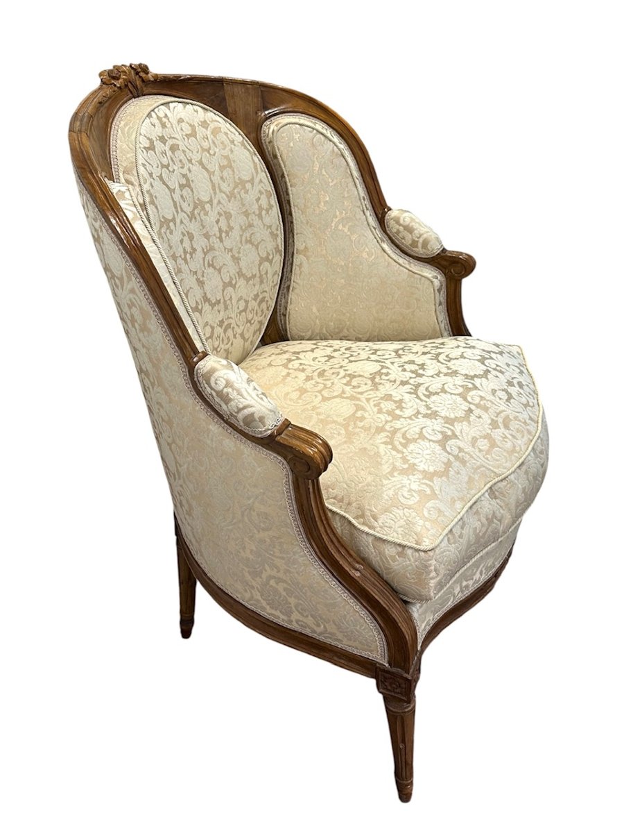 Pair Of Louis XVI-style Wingback Chairs-photo-2