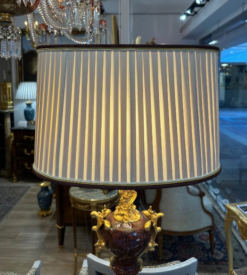 Pair Of Red Marble Lamps-photo-4