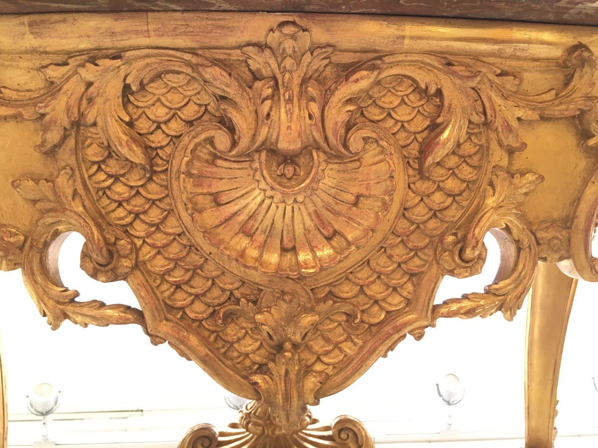 Middle Table In Golden Wood From The Nineteenth Century-photo-3