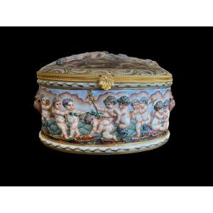 Large 19th Century Capodimonte Box