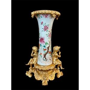 Vase With Musicians, China Famille Rose