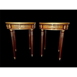 Pair Of Louis XVI Pedestal Tables