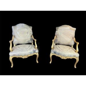 Paire de fauteuils Louis XV