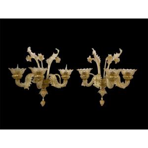 Paire d'appliques de Murano, Venise