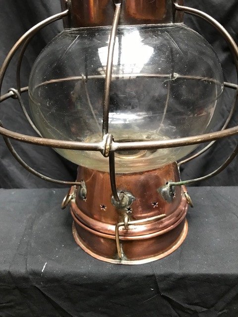 Lampe De Marine En Cuivre XIXème-photo-1
