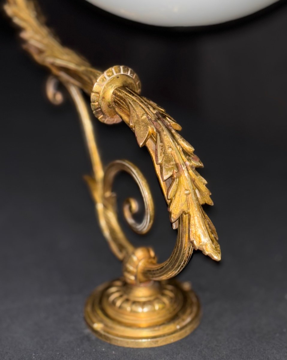 Belle Applique En Bronze , En Bec De Gaz électrifiée fin XIX ème-photo-1