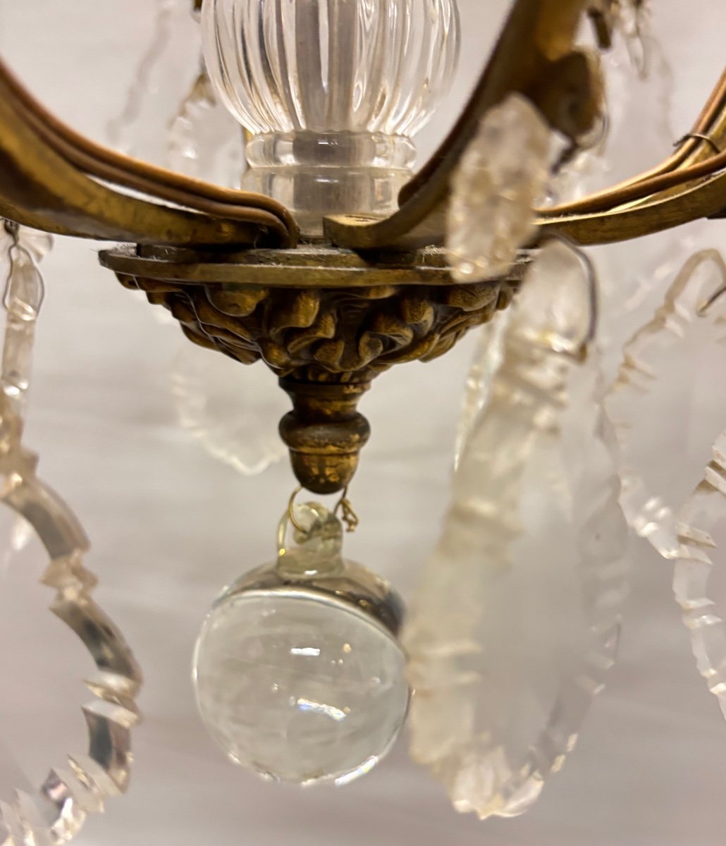 Lustre Cage De Style Louis XV En Bronze Et Cristal à 8 Bras De Lumière-photo-4