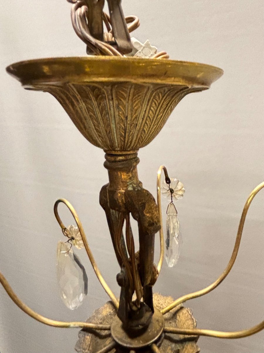 Lustre Cage De Style Louis XV En Bronze Et Cristal à 8 Bras De Lumière-photo-2
