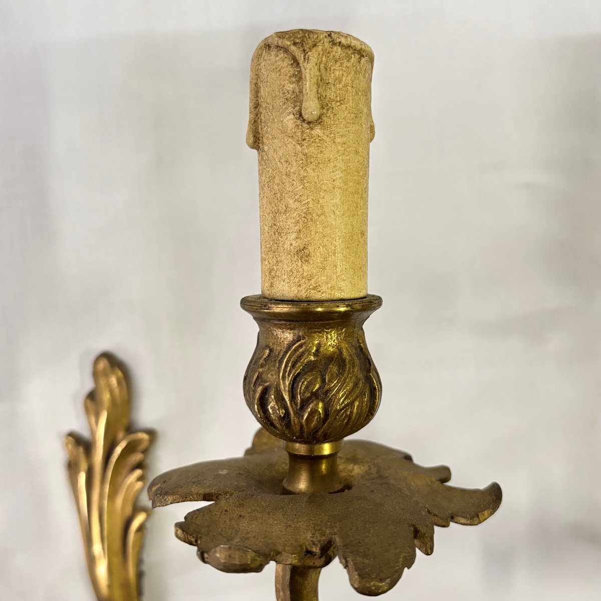 Pair Of Wall Sconces With Two Arms Of Light, In Gilded Bronze, Louis XV Style-photo-3
