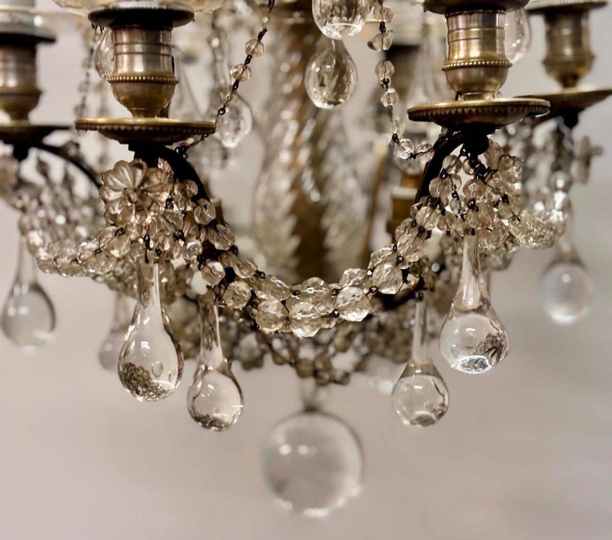 Crystal Chandelier With Nine Lights Second Half 19th-photo-7