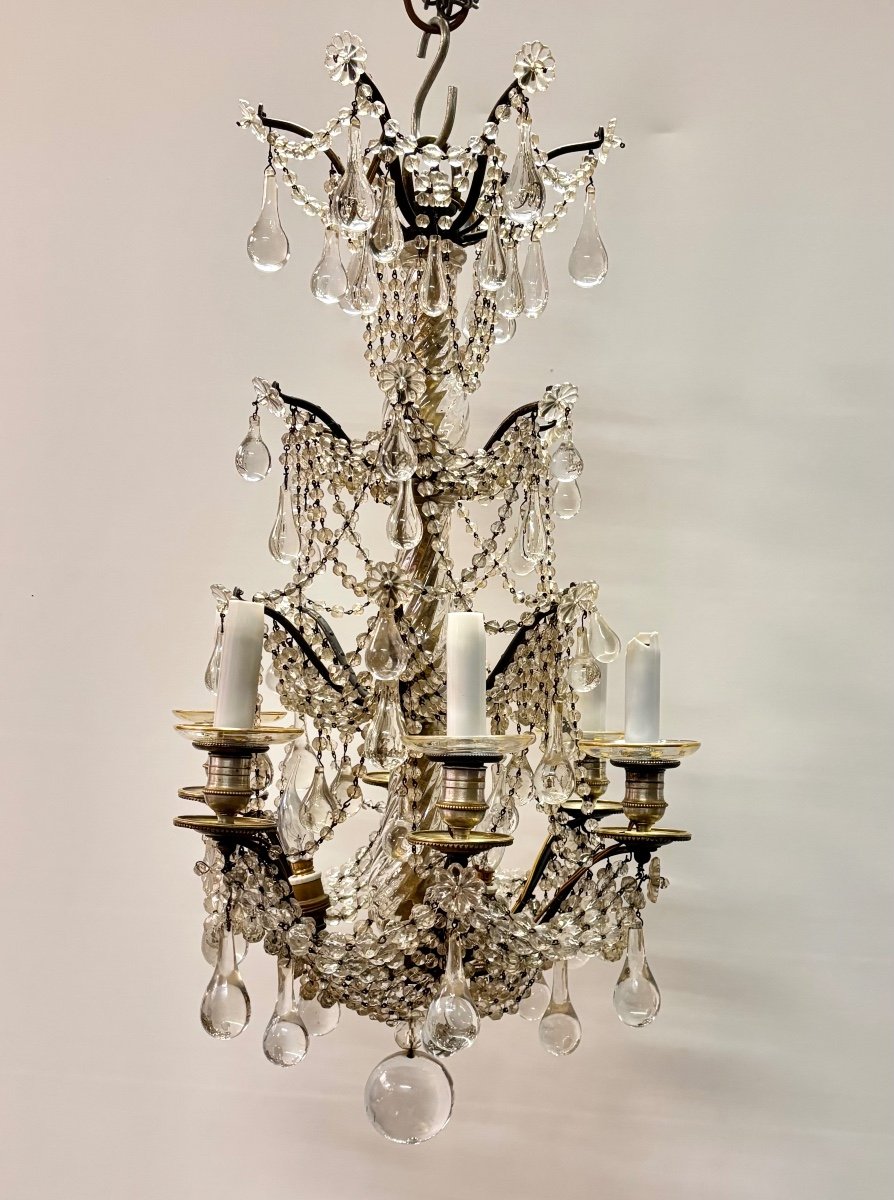 Crystal Chandelier With Nine Lights Second Half 19th-photo-8