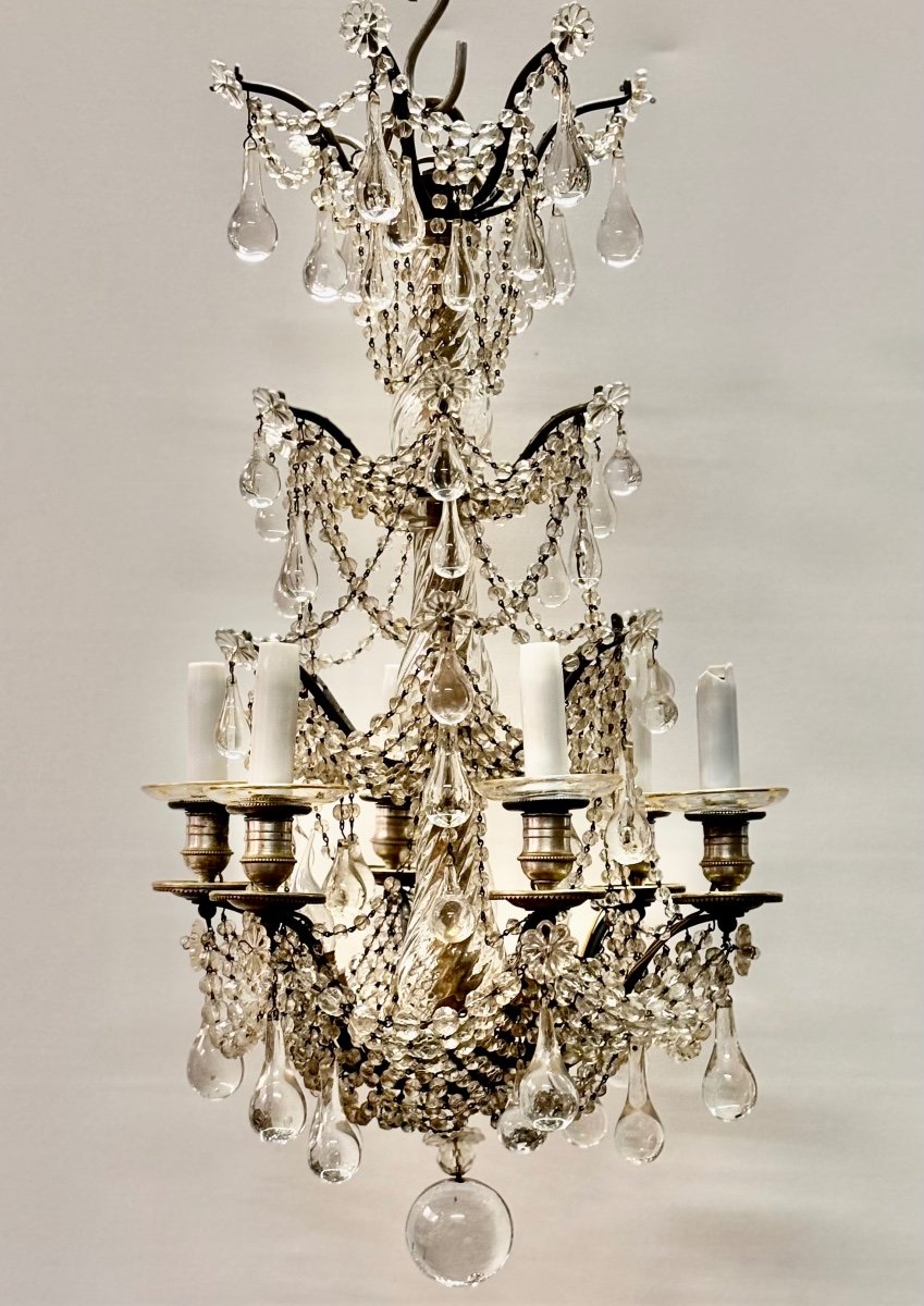 Crystal Chandelier With Nine Lights Second Half 19th