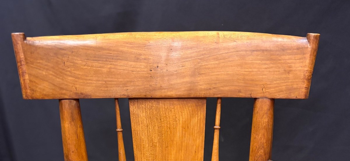 Pair Of 19th Century Directoire Style Cherry Wood Armchairs-photo-2